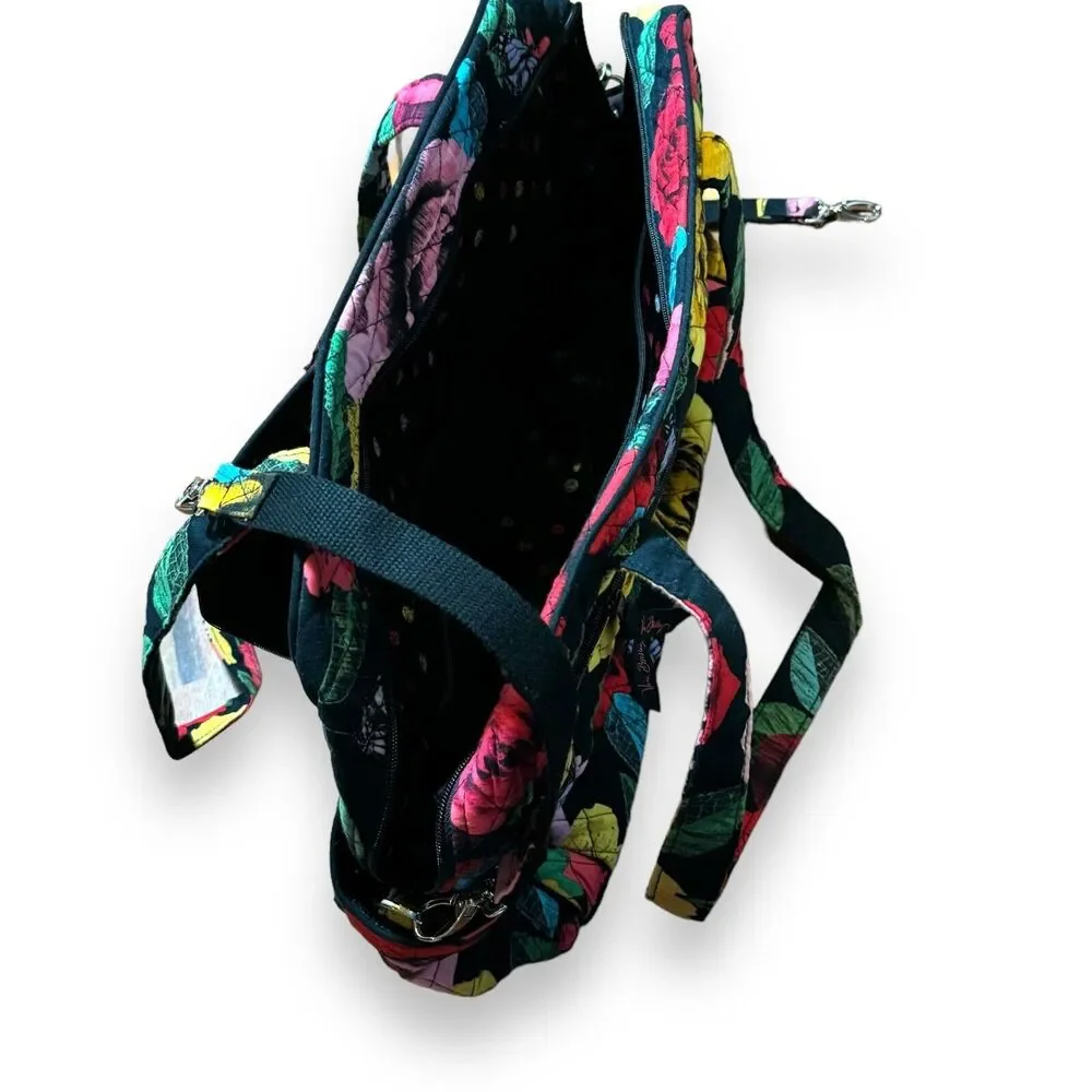 Vera Bradley Ultimate Baby Diaper Overnight Bag Quilted Roses Floral Pockets